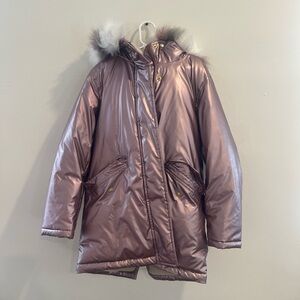 Crewcuts Metallic Purple Puffer Coat